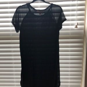 Mesh Sleeved shirt dress